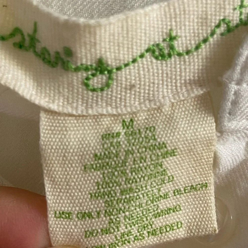 Anthropologie staring at stars off white pop over blouse Medium - Picture 7 of 7